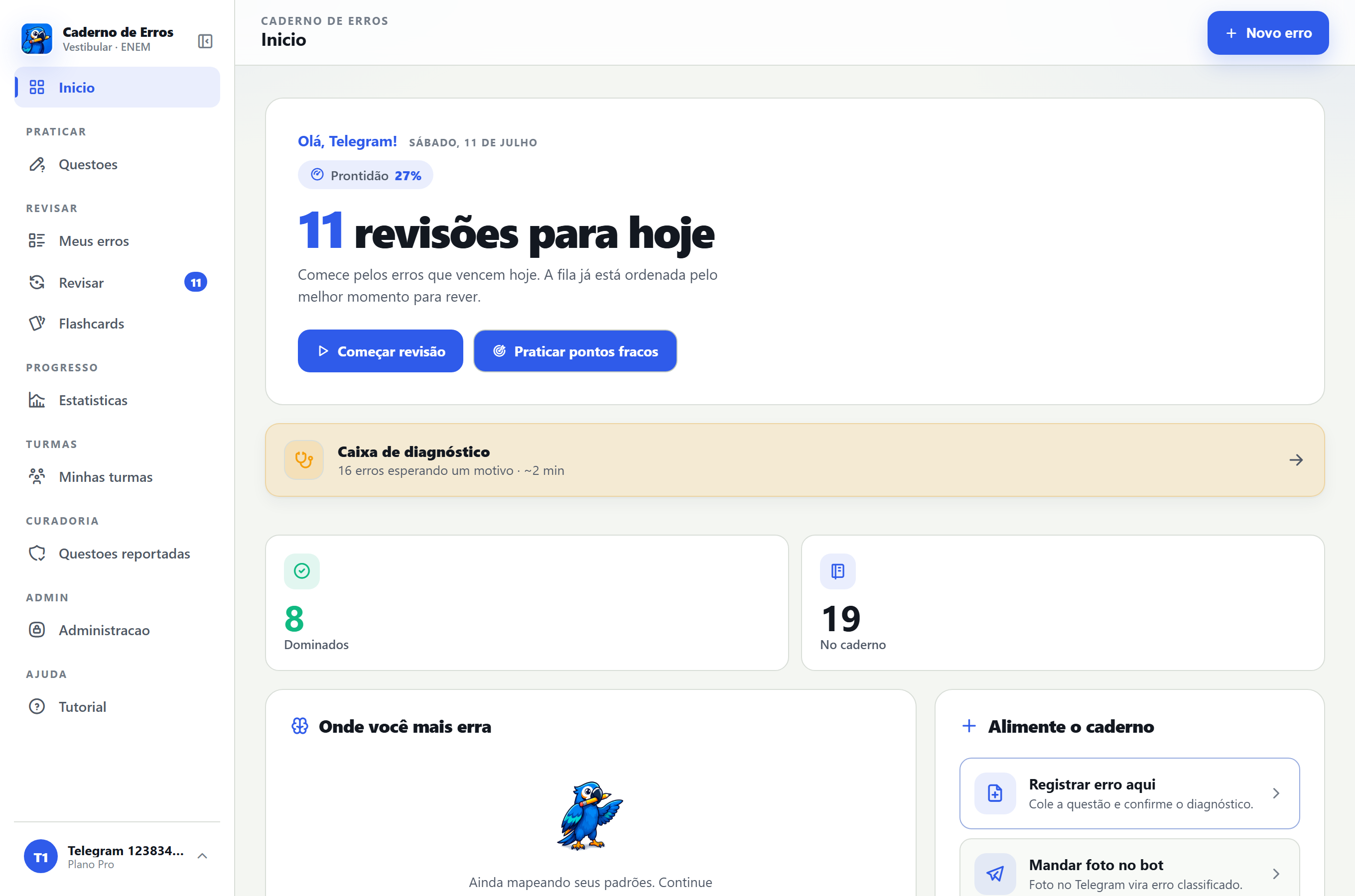 Painel do Simulaae que alimenta a visão agregada da turma